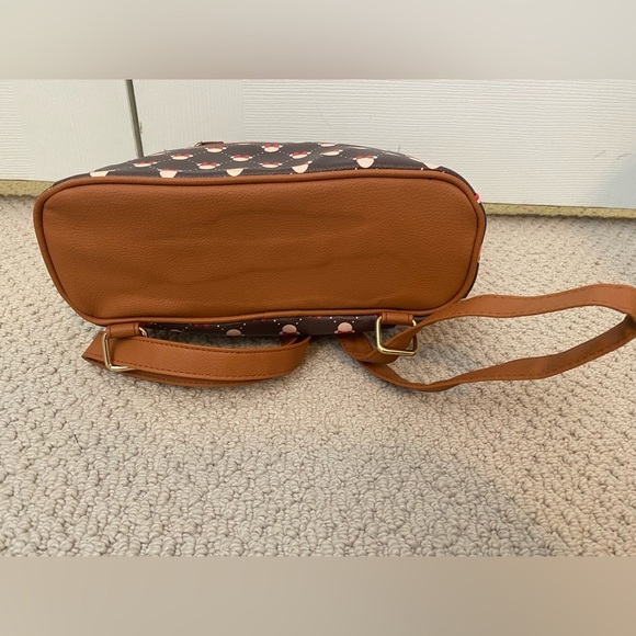 Disney Minnie Mouse Brown & Black Lattice Mini Backpack NWT - Picture 2 of 10